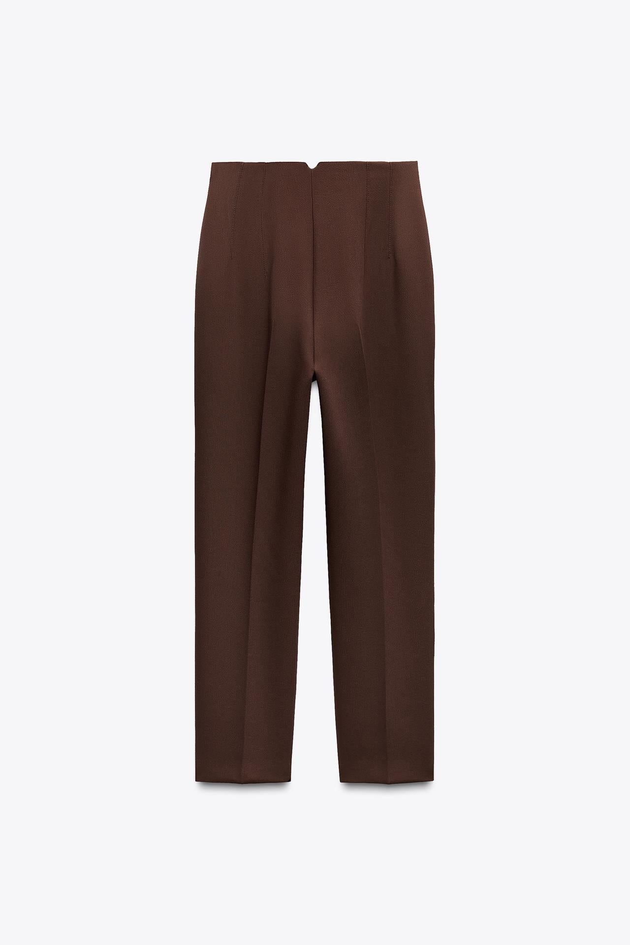 Pantalon tiro alto marron