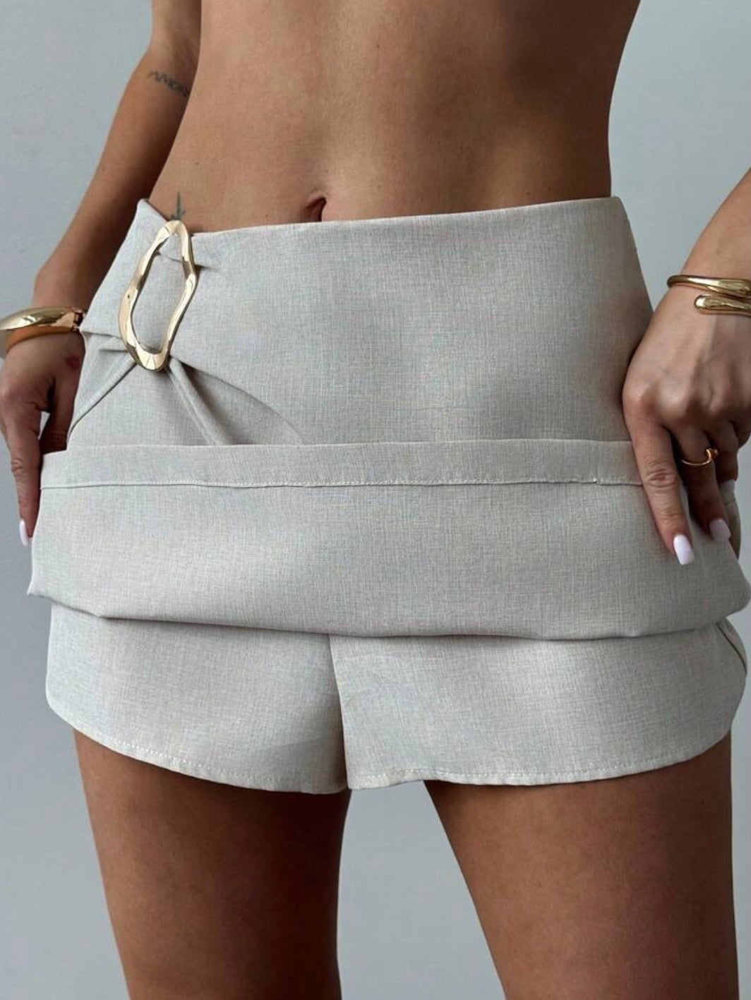 Mini short falda lino