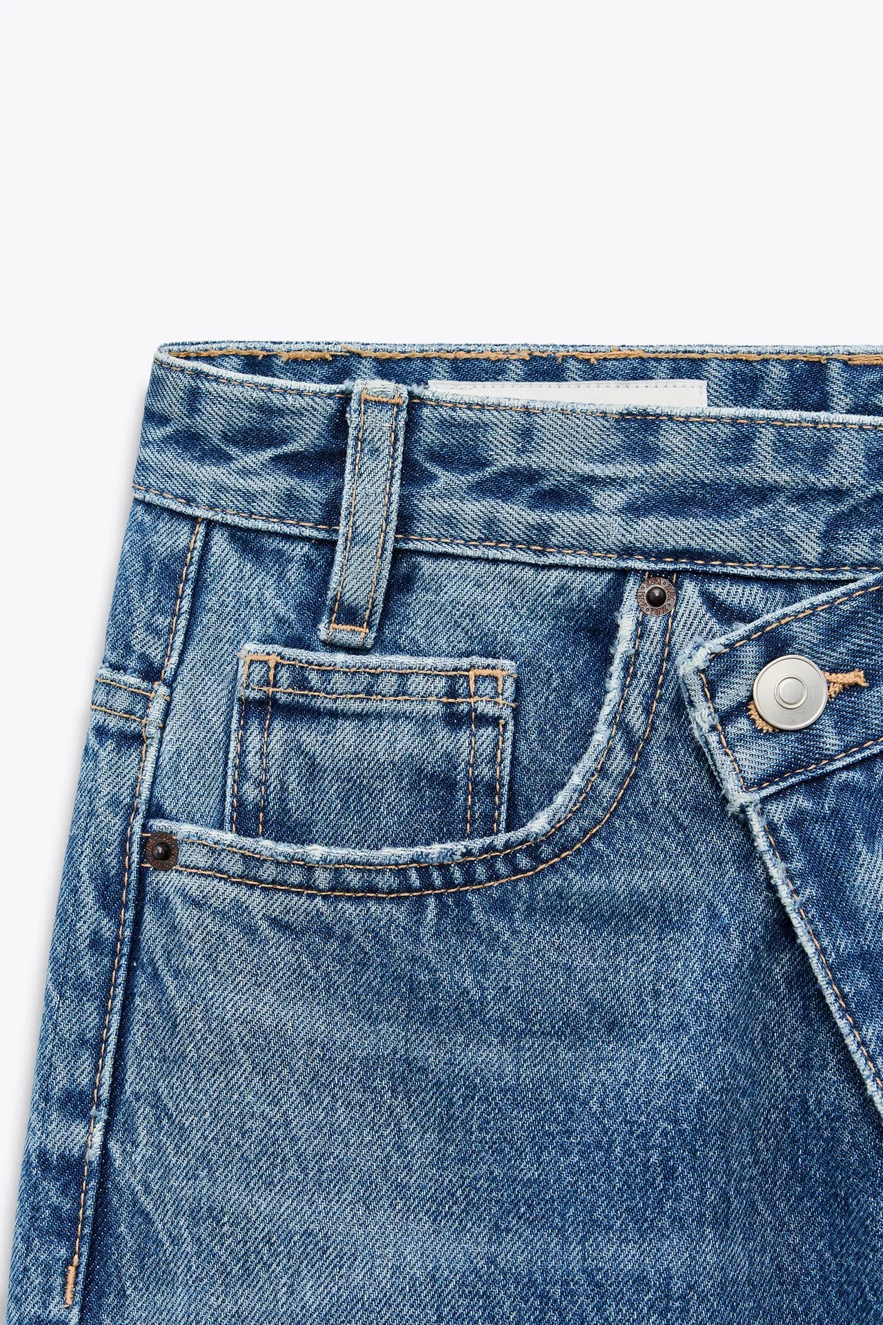 JEANS TRF WIDE LEG CINTURA CRUZADA TIRO ALTO