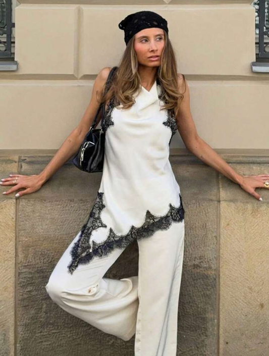 Blusa elegante con encaje