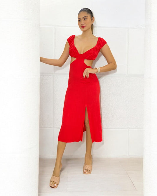 Vestido largo con escote en la espalda