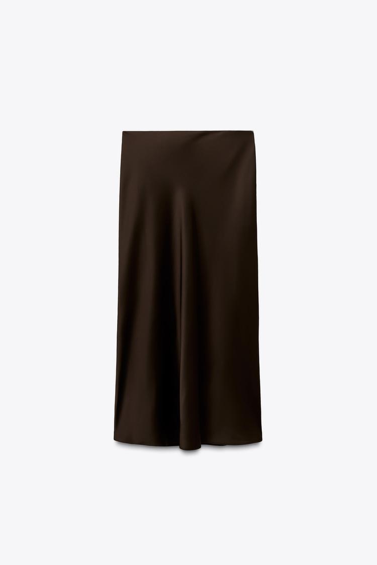 Falda MIDI satinada