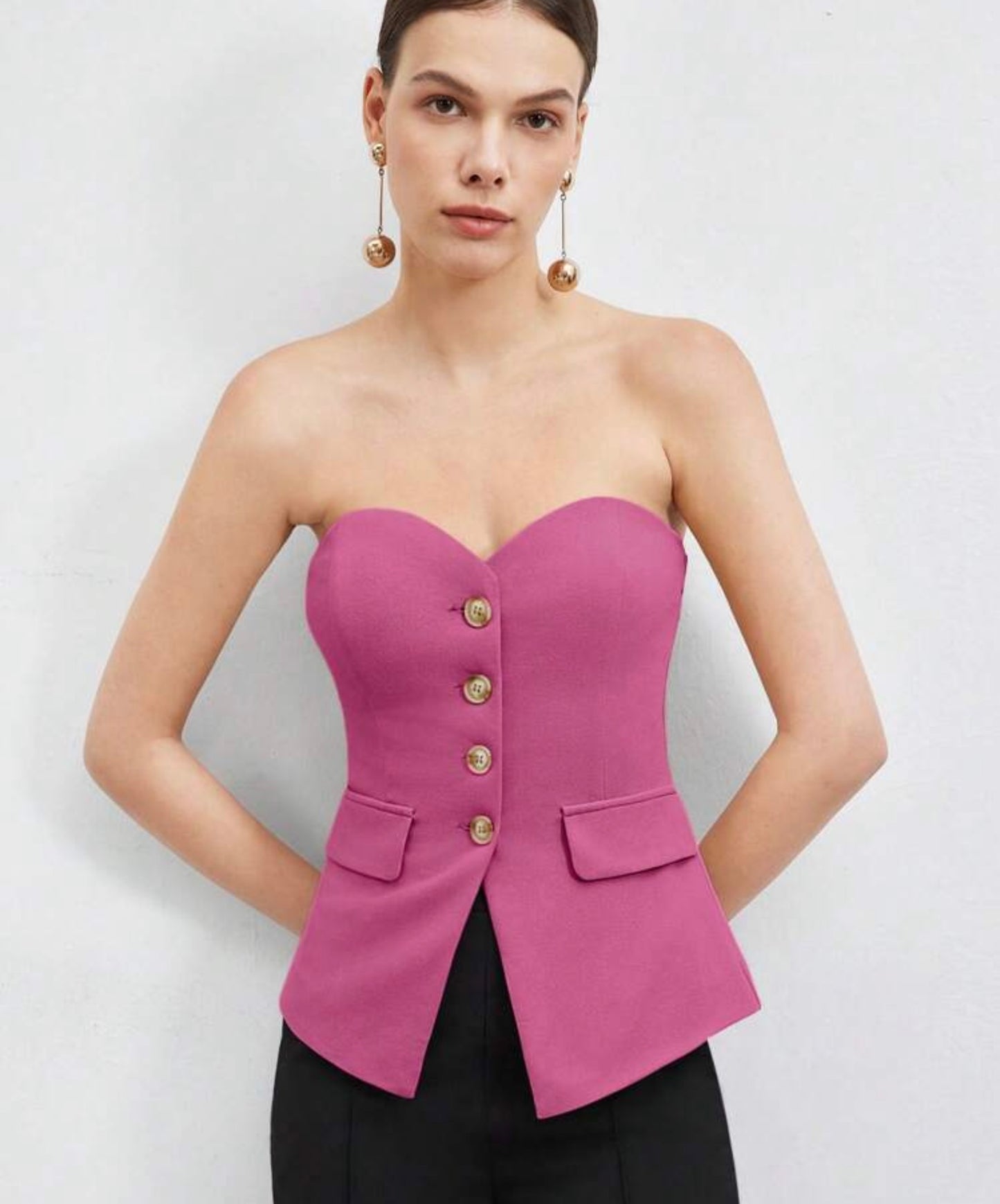 Blusa larga con botones