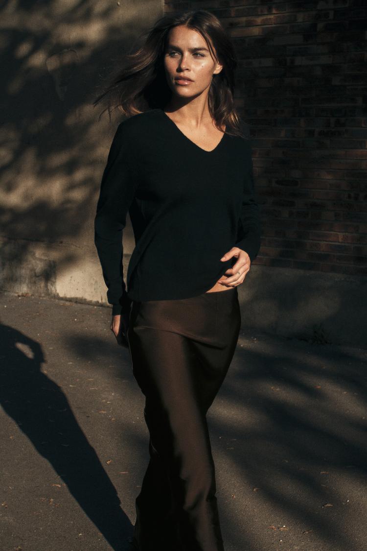 Falda MIDI satinada