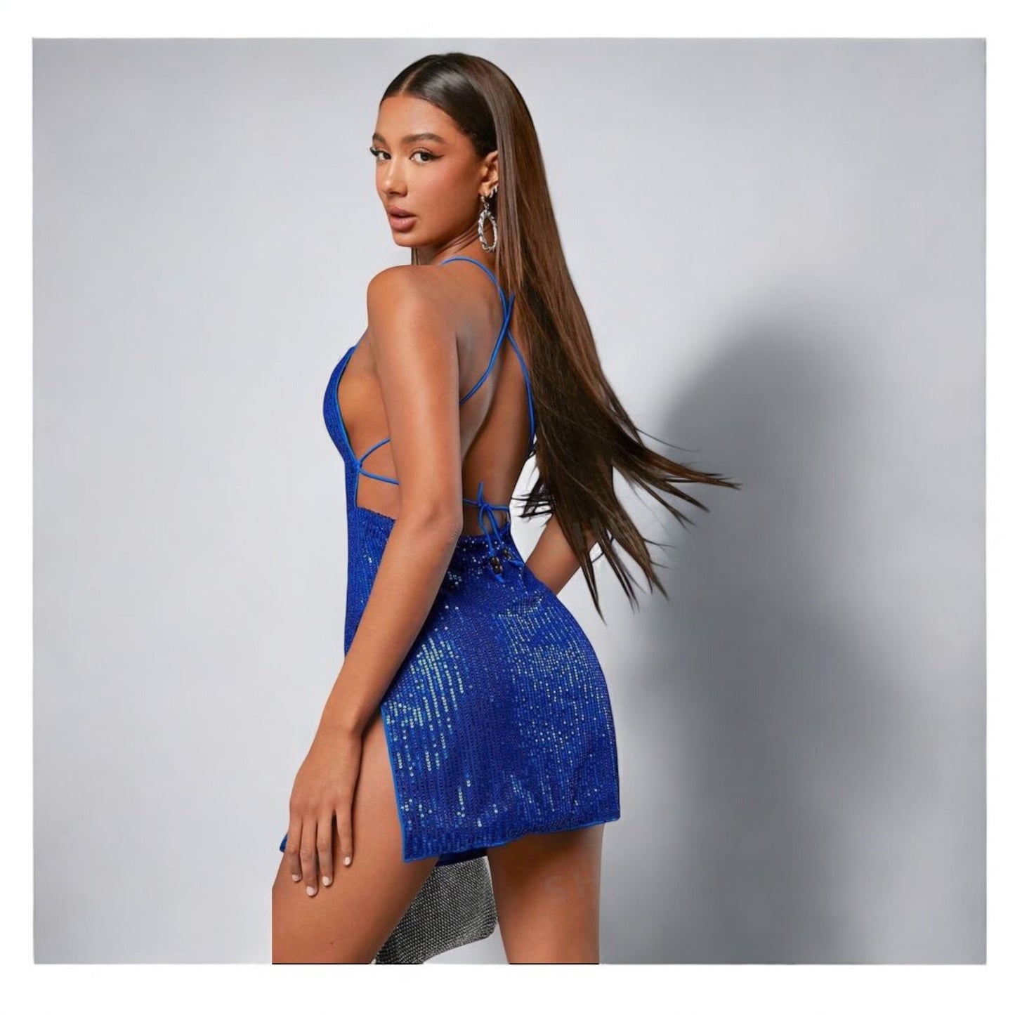 Vestido de lentejuelas escotado