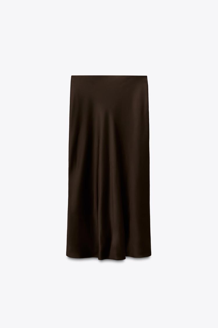 Falda MIDI satinada