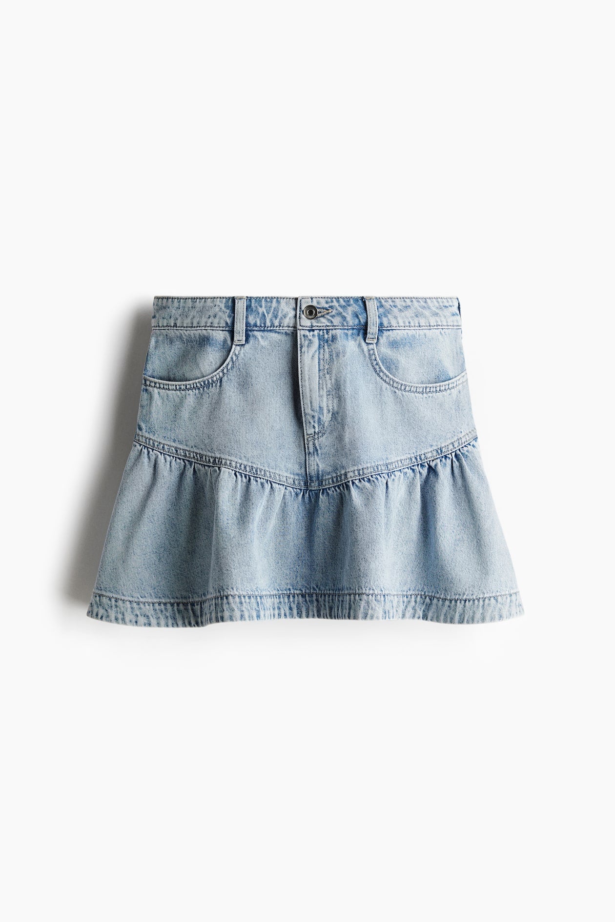 FALDA DENIM CON PEPLUM