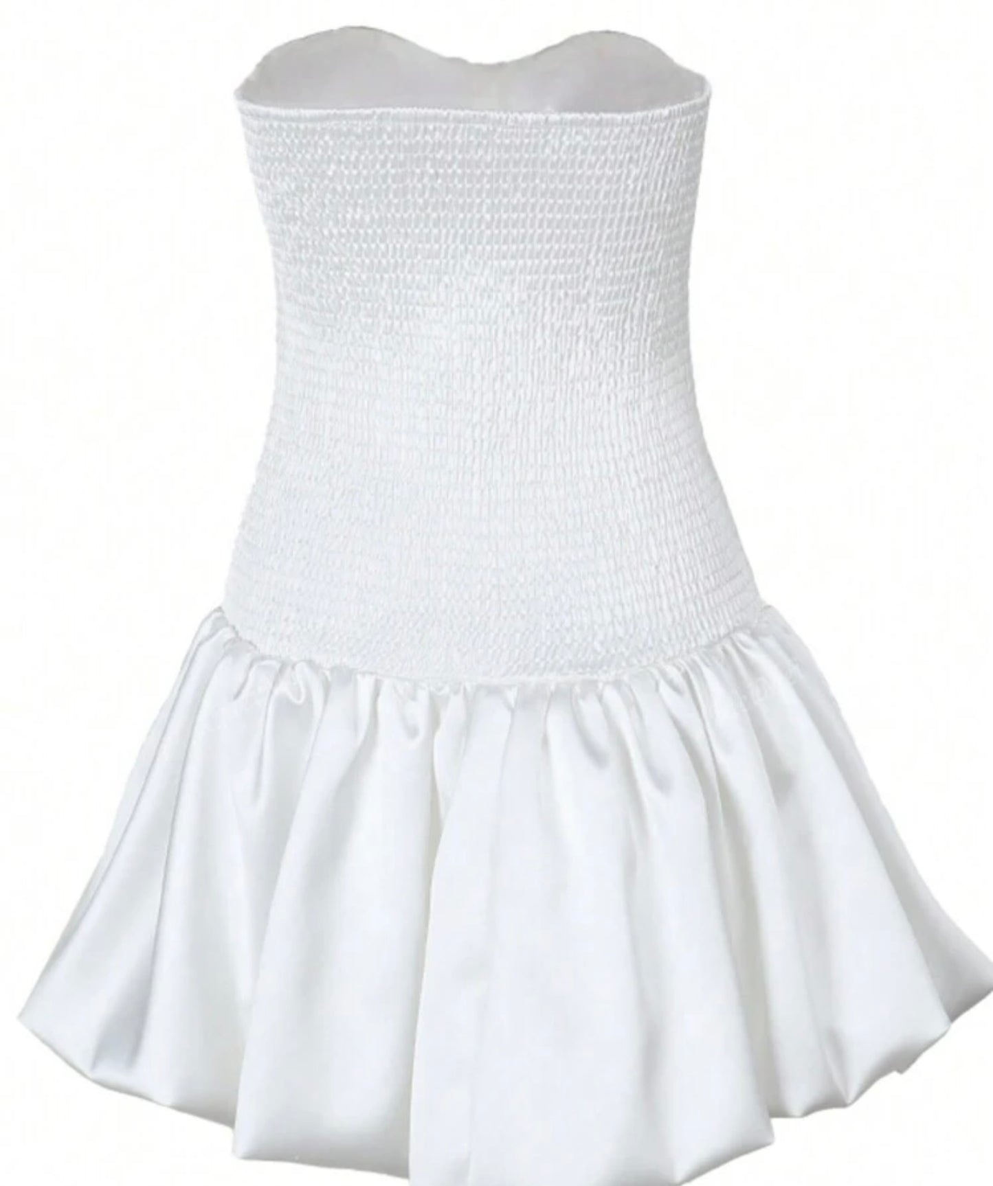 Vestido satinado con efecto globo