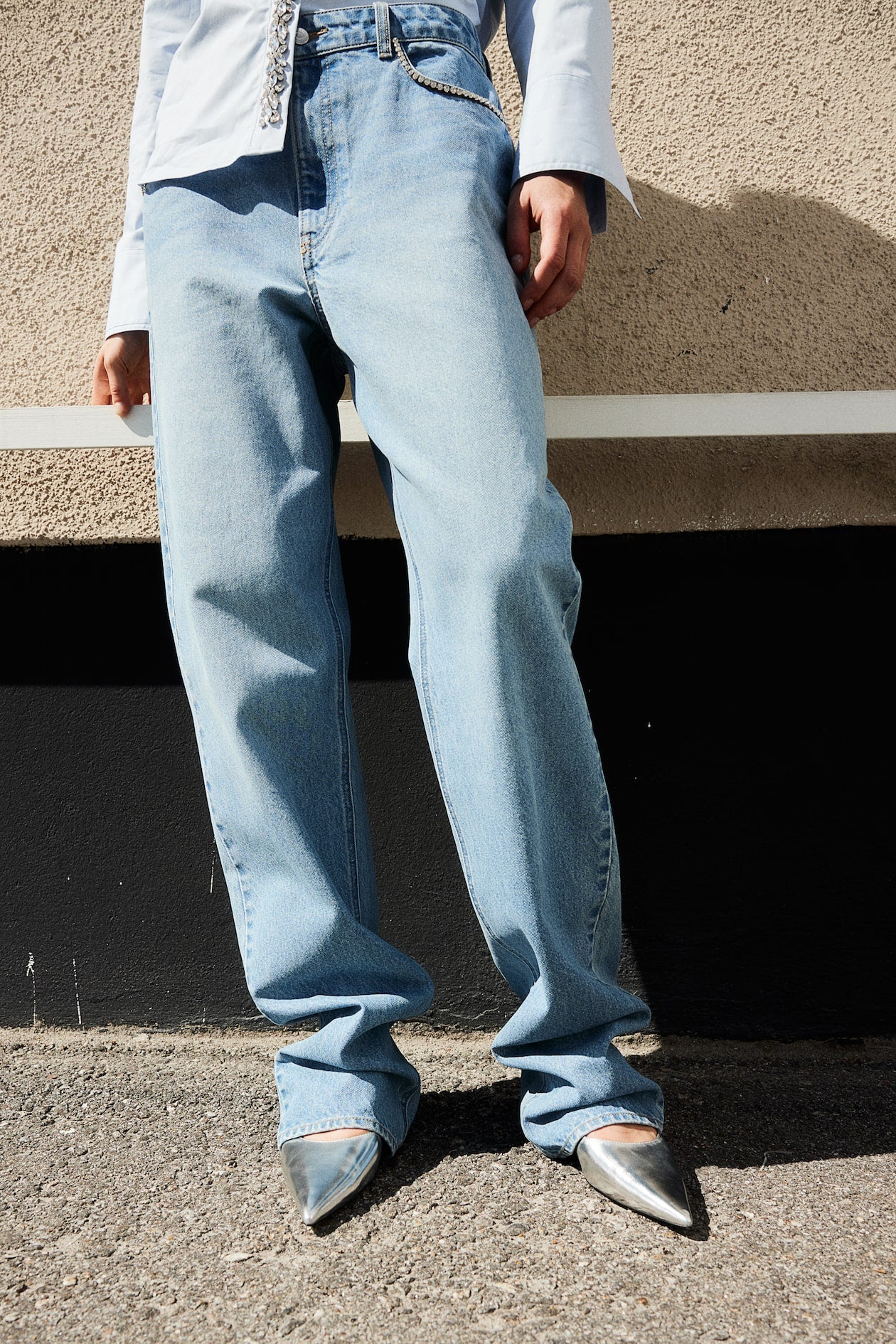 Pantalon jeans con pedrería