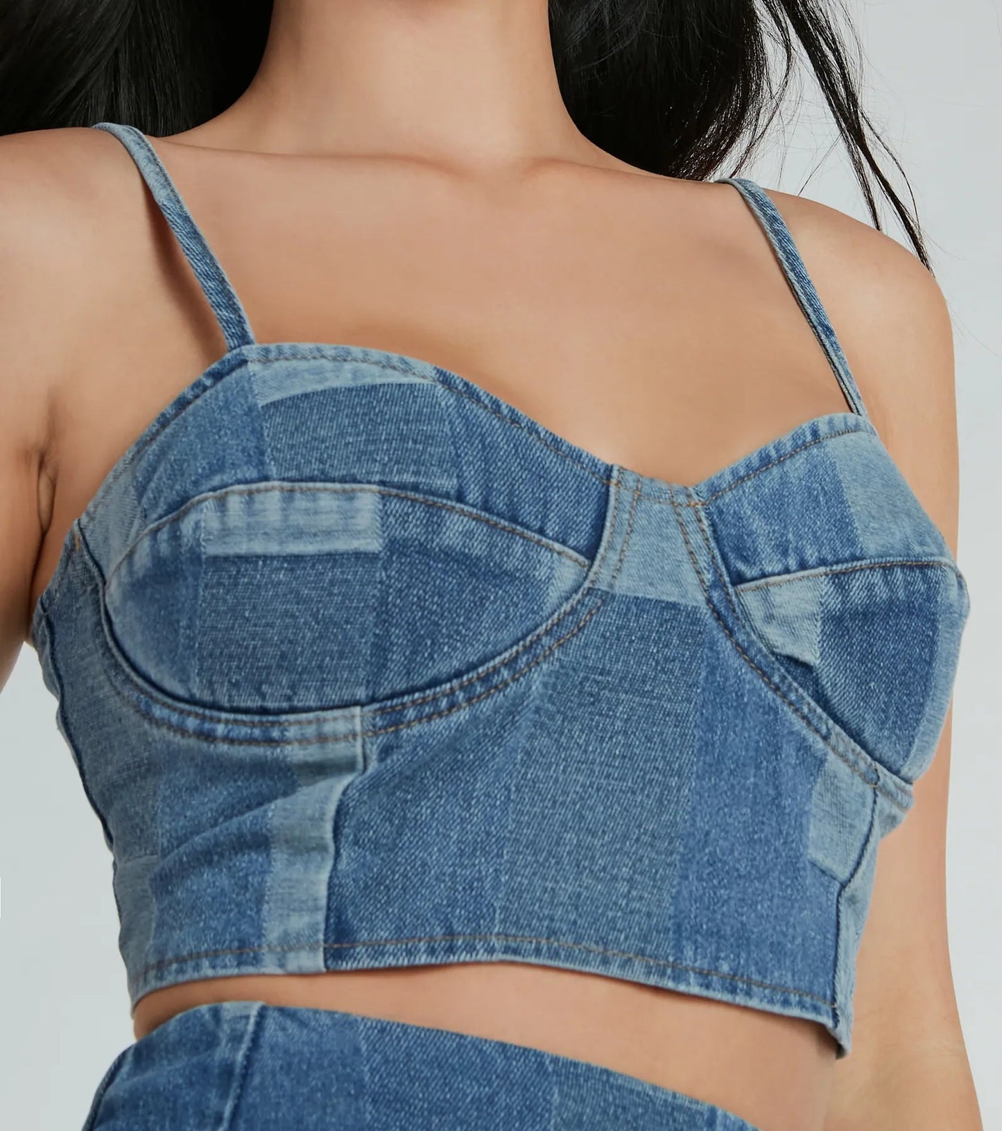 Crop top jeans de tiros