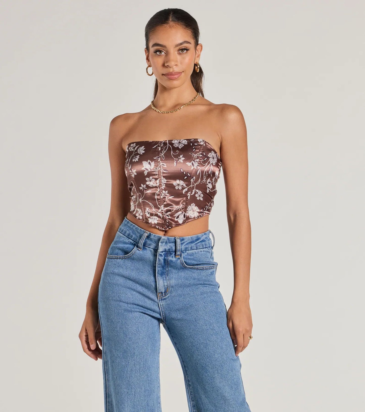Corset con estampado floral