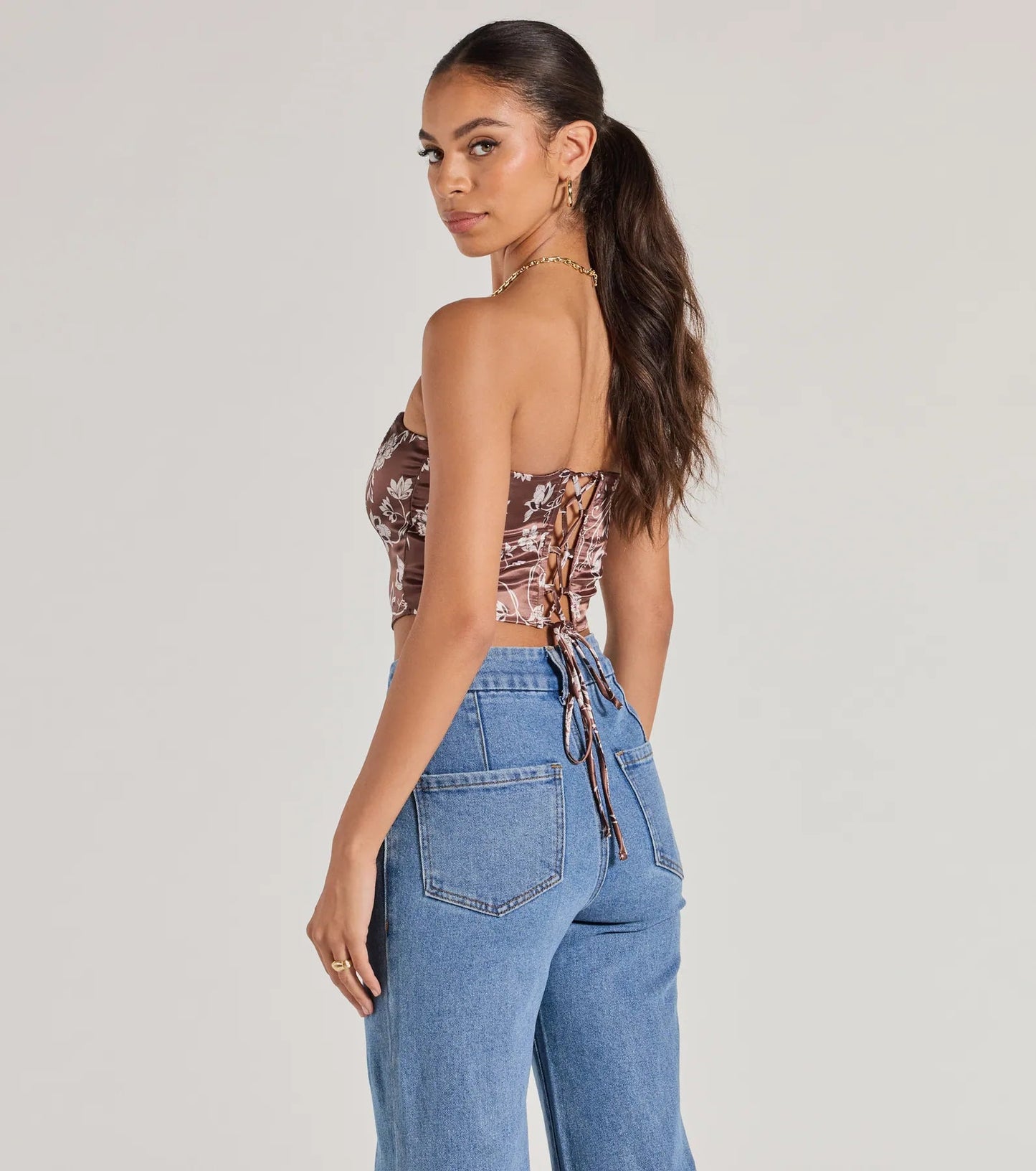 Corset con estampado floral