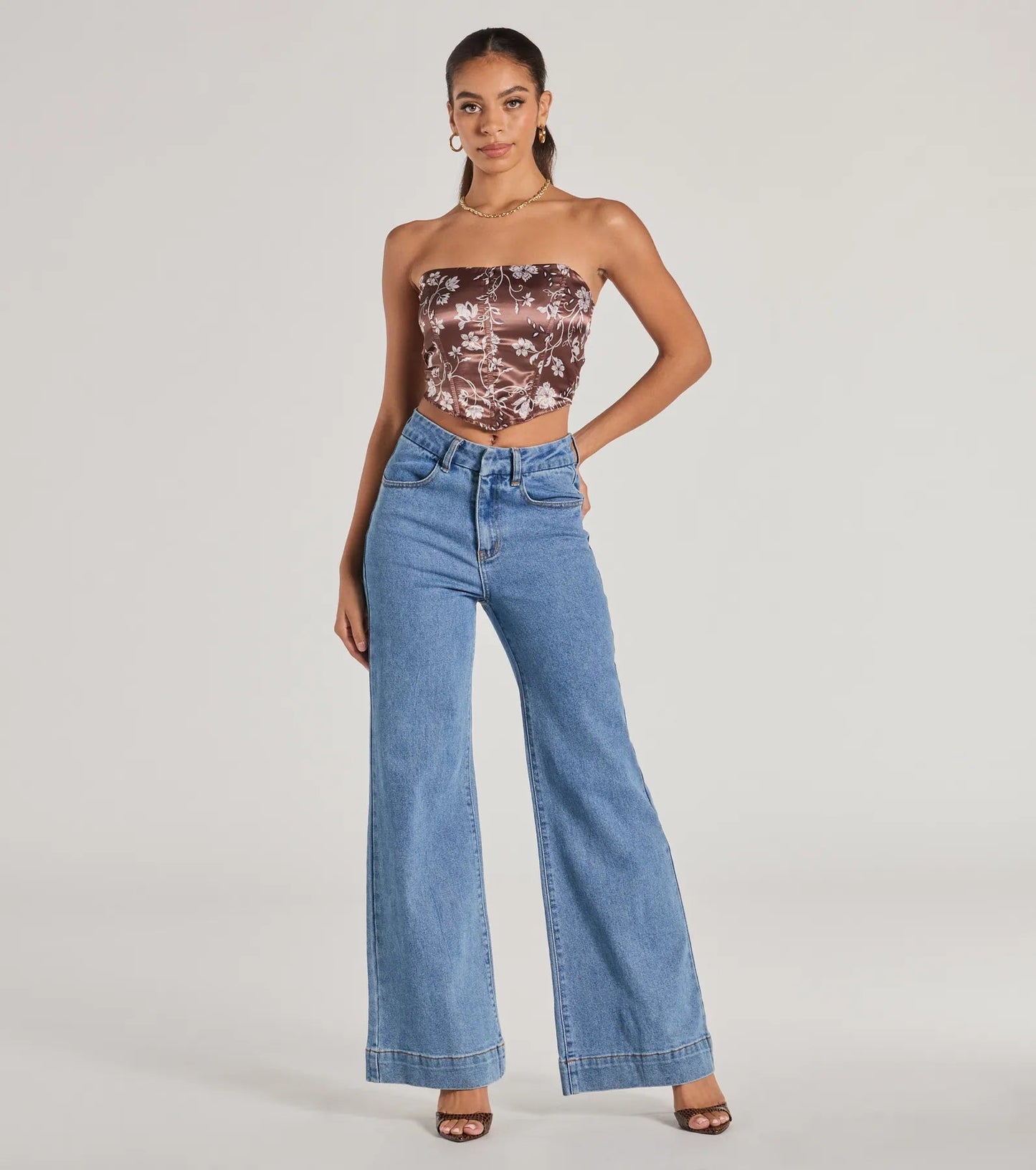 Corset con estampado floral