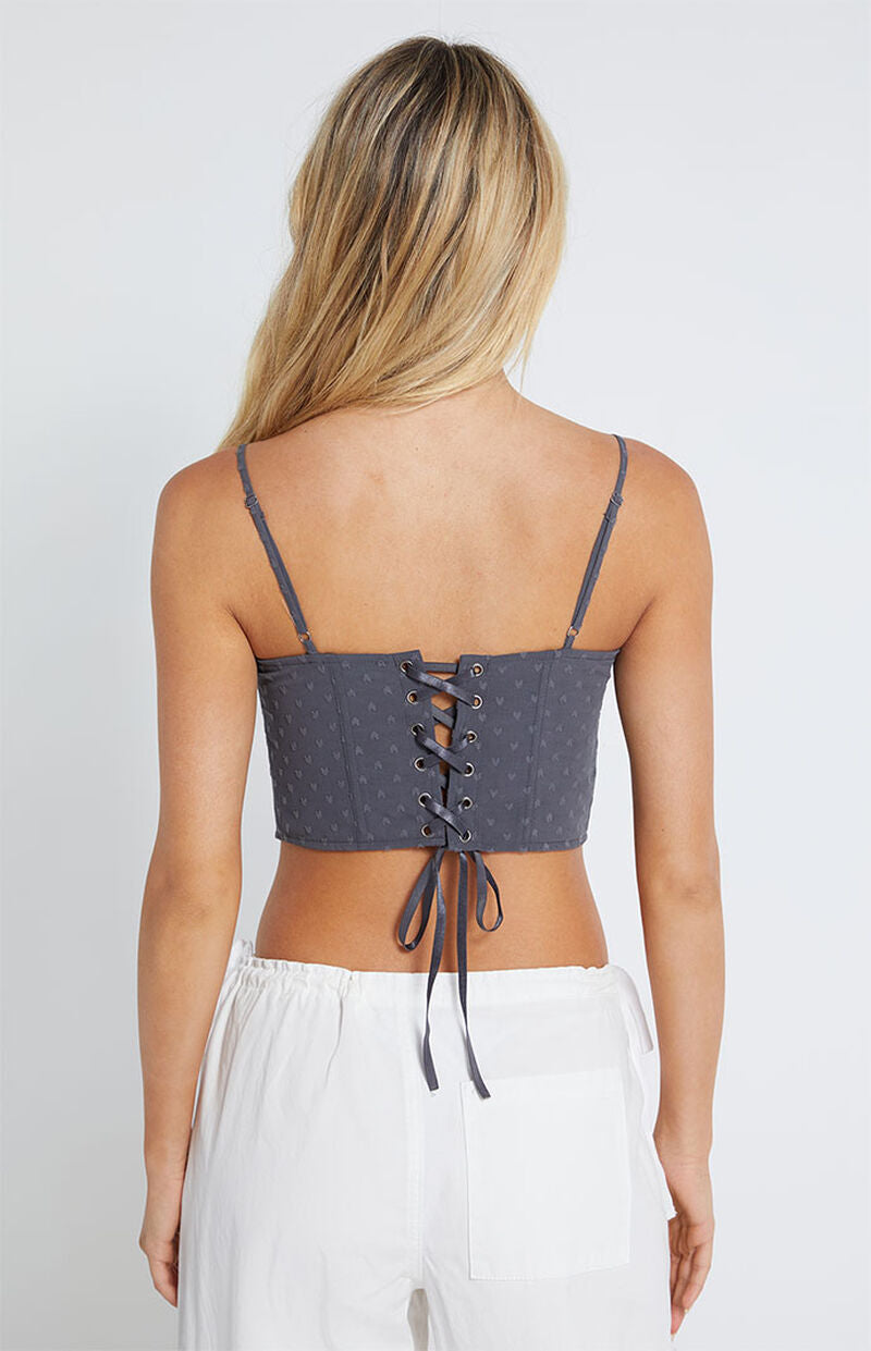 Top estilo corset con encaje