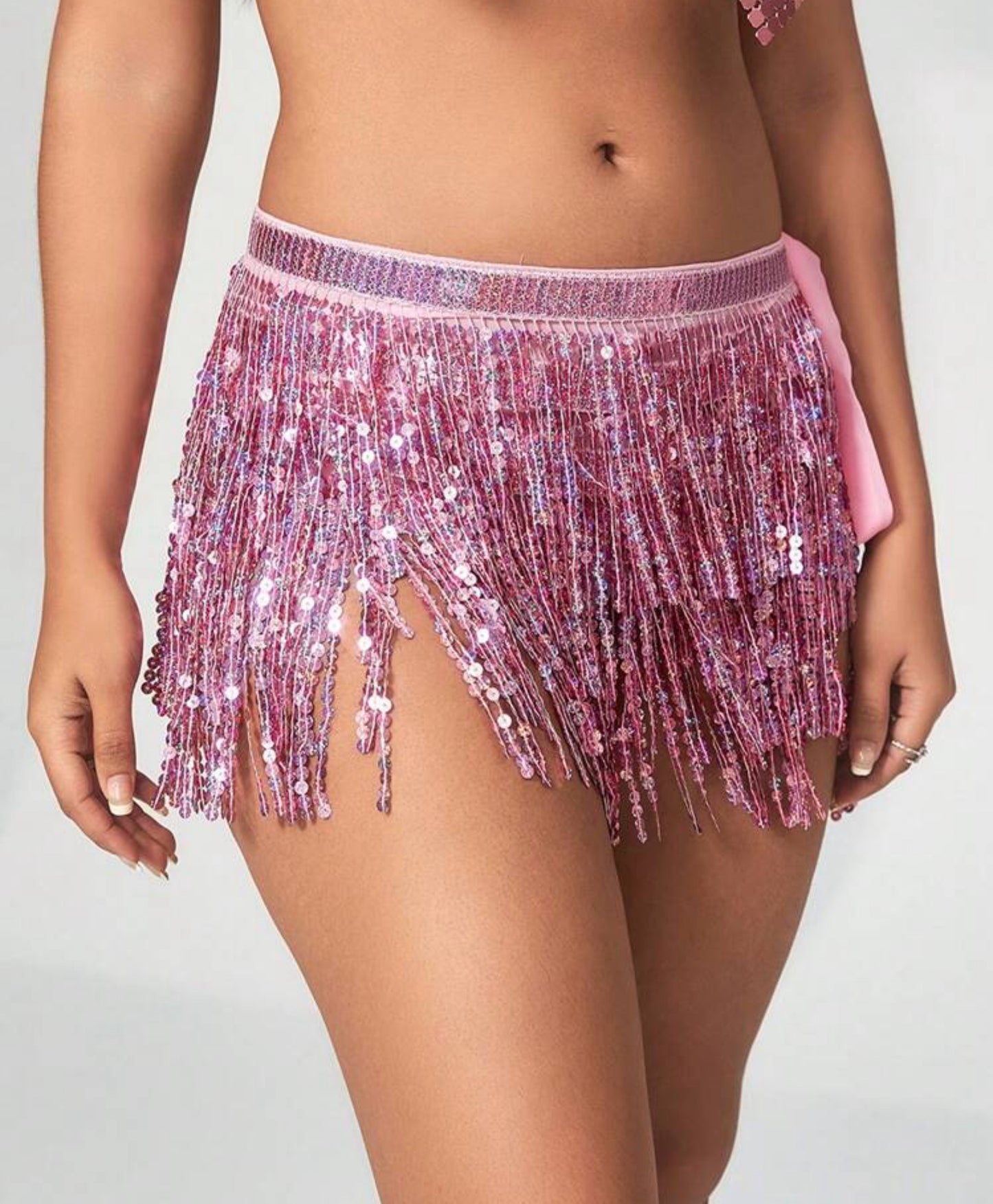 Falda de amarra con lentejuelas
