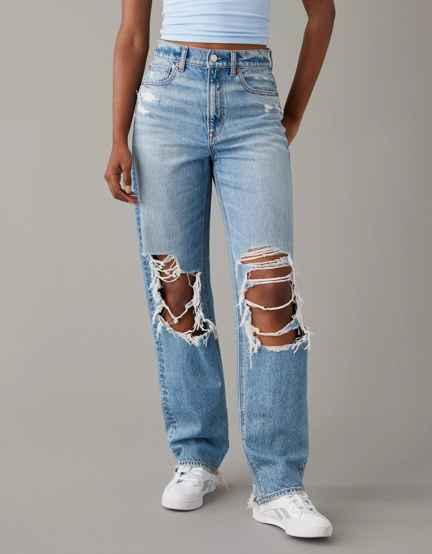 Super high rise baggy Straight