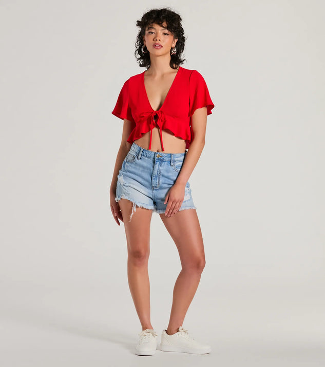 Blusa crop de amarrar
