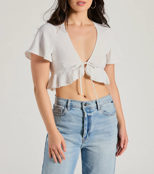 Blusa crop de amarrar