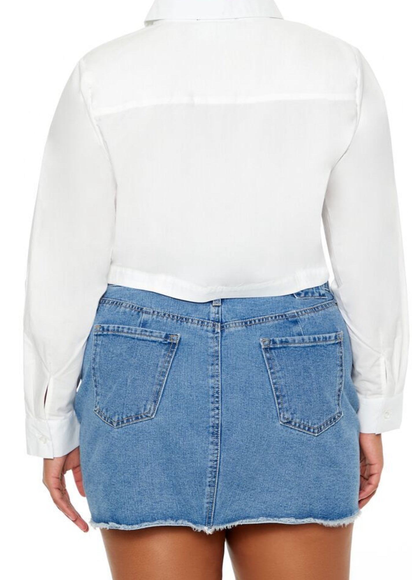Camisa crop manga larga