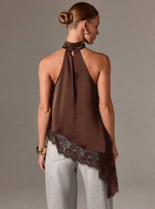 Top Halter de satín