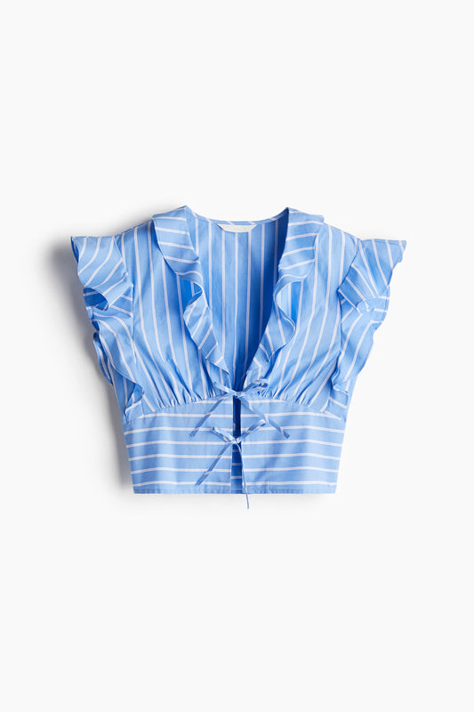 BLUSA DE POPELINA CON LAZOS