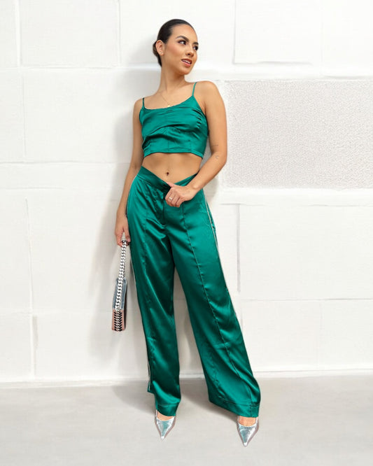 Pantalona de seda con brillos
