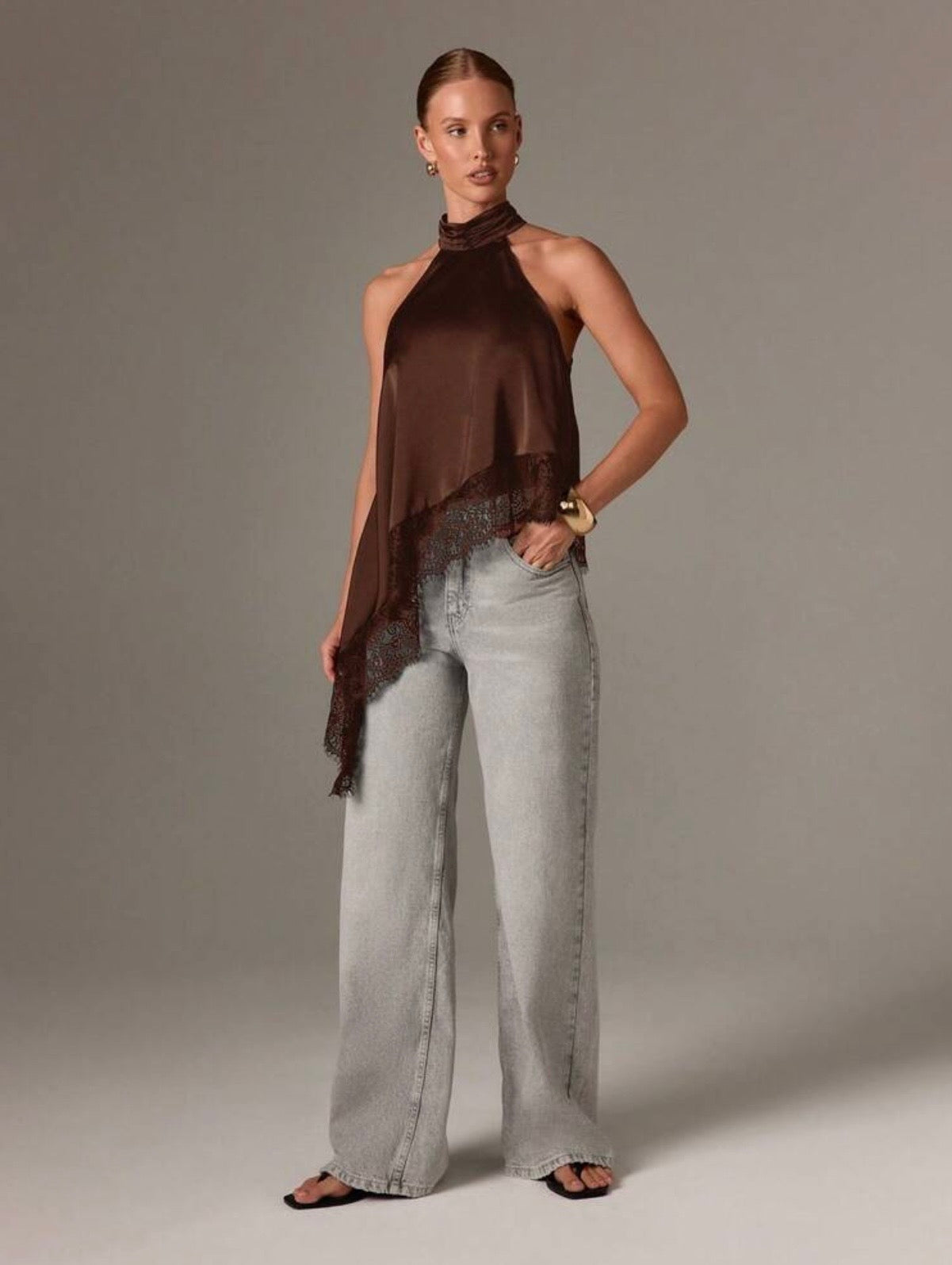 Top Halter de satín