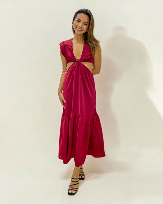 Vestido de seda largo