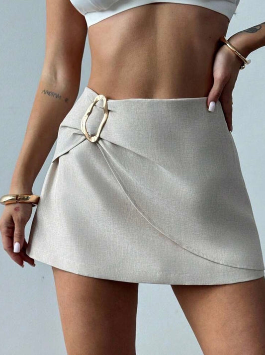 Mini short falda lino