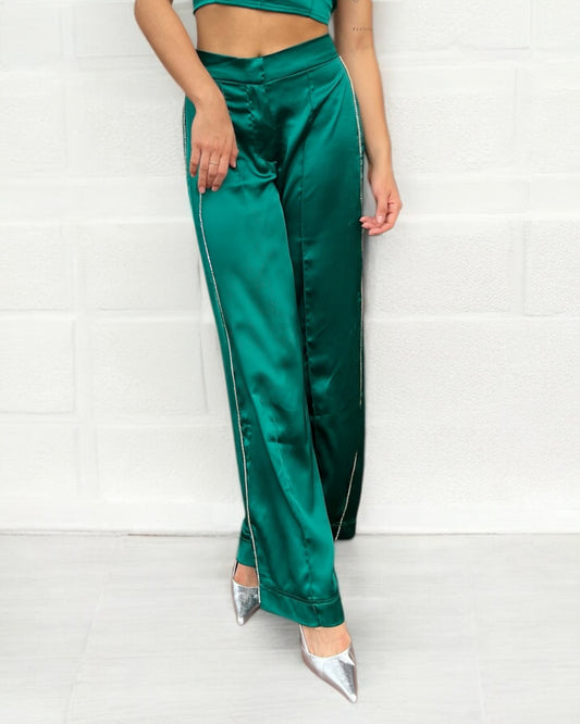 Pantalona de seda con brillos