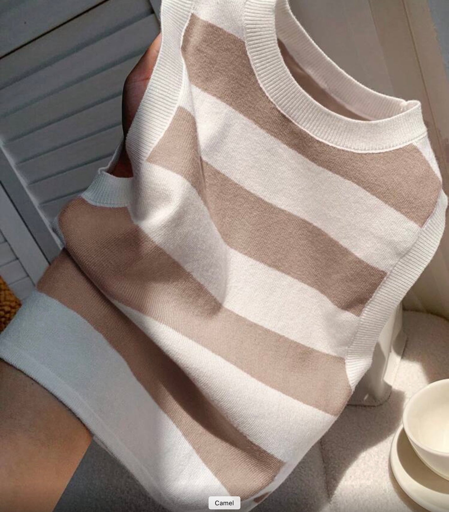 Top tejido crop a rayas