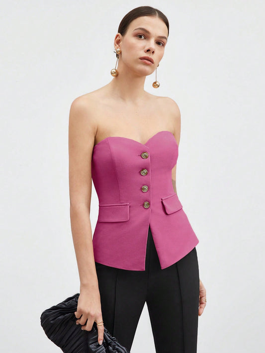 Blusa larga con botones