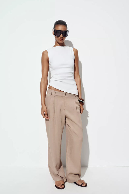 CAMISETA ASIMÉTRICA PLIEGUES