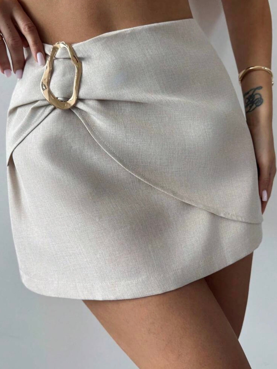 Mini short falda lino