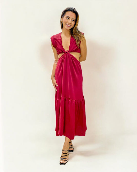 Vestido de seda largo