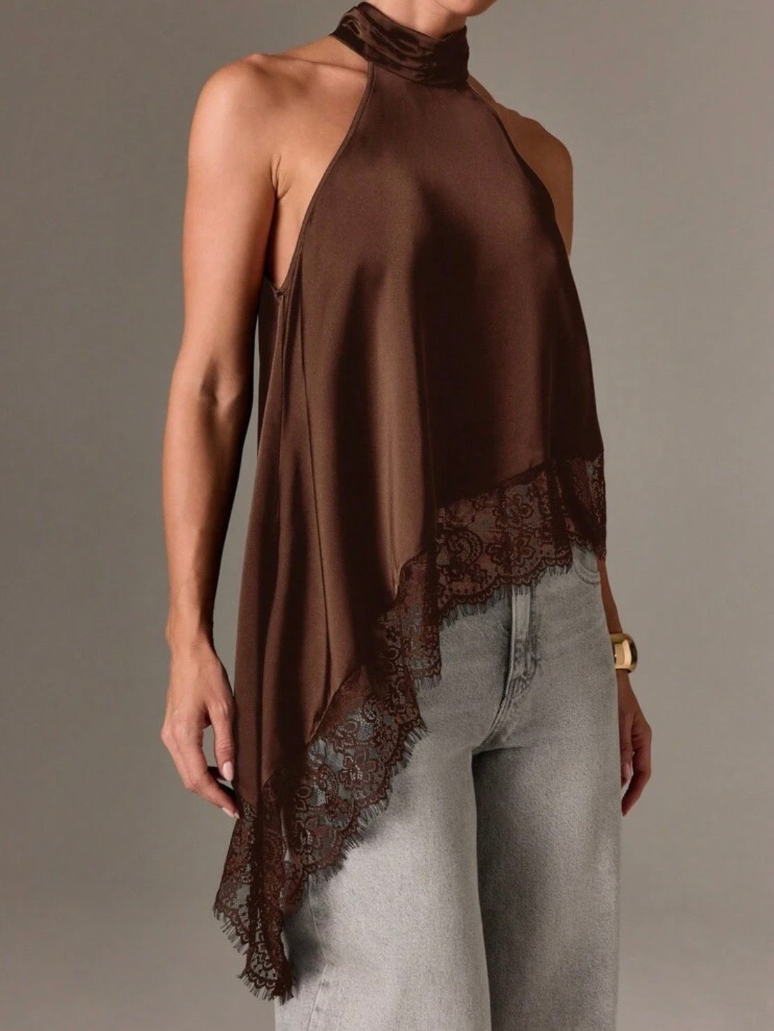Top Halter de satín