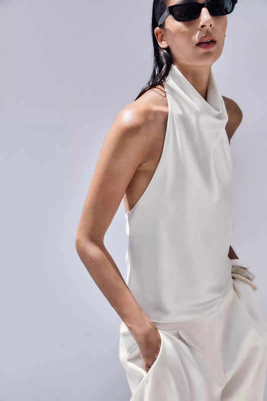 TOP HALTER SATINADO