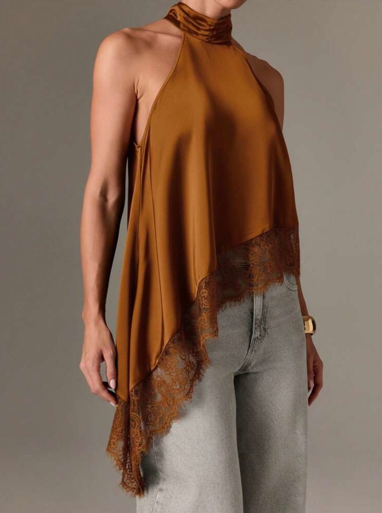Top Halter de satín