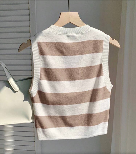 Top tejido crop a rayas