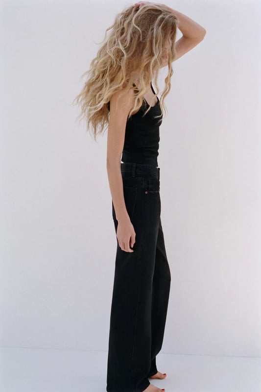 JEANS TRF WIDE LEG TIRO MEDIO FULL LENGTH