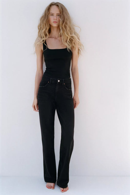 JEANS TRF WIDE LEG TIRO MEDIO FULL LENGTH