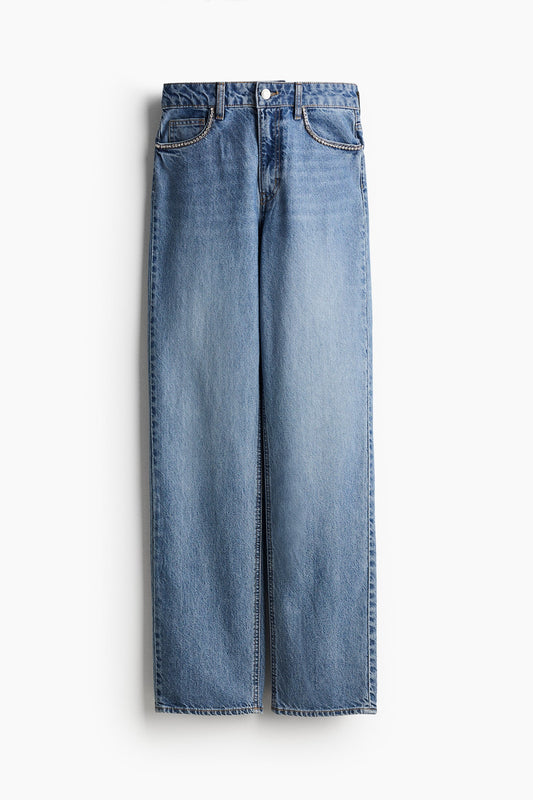 Pantalon jeans con pedrería