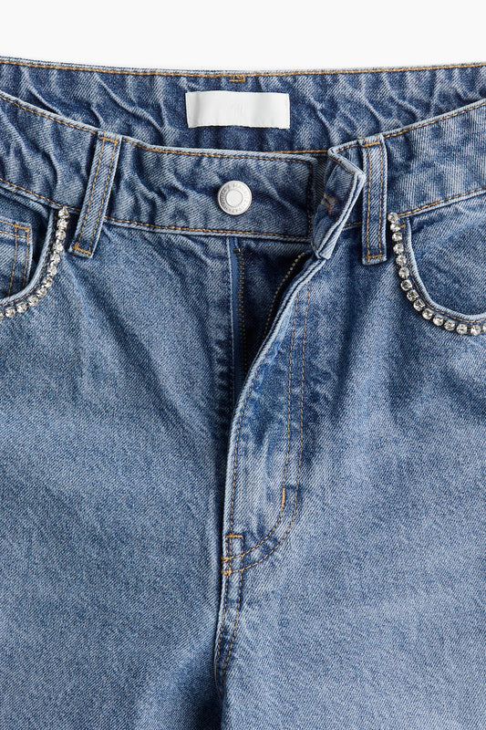 Pantalon jeans con pedrería