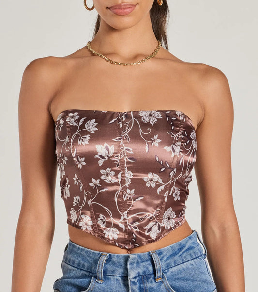 Corset con estampado floral