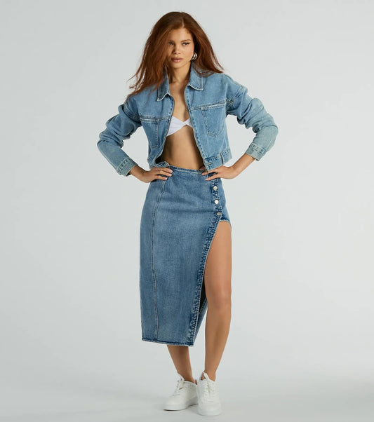 Falda midi jeans