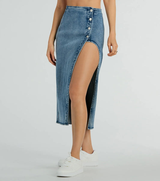 Falda midi jeans