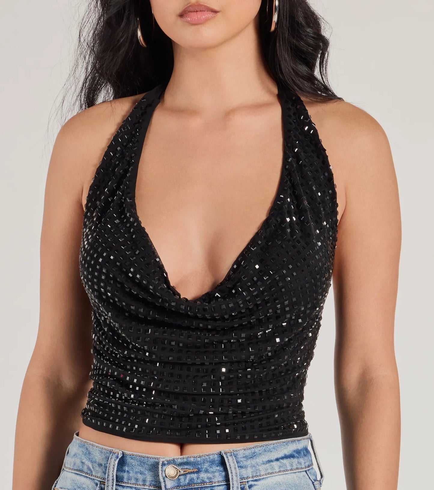 Blusa de amarrar con pedrería