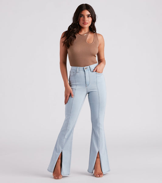 High rise flare jeans