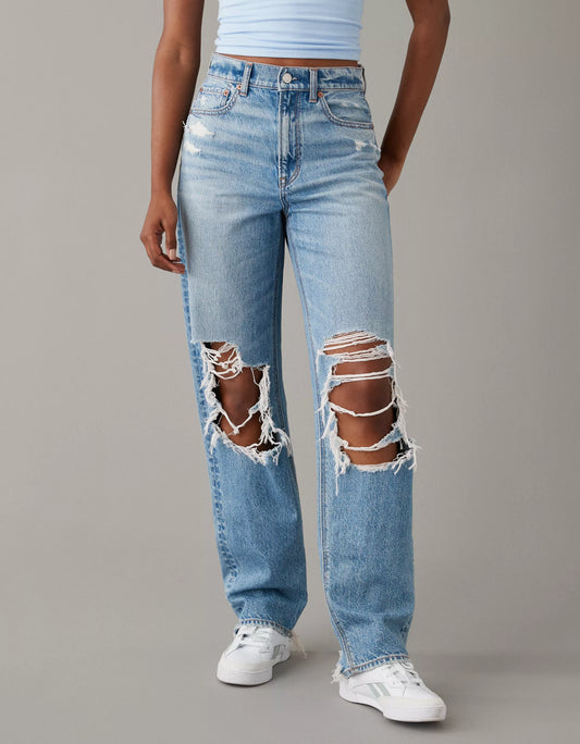 Super high rise baggy Straight