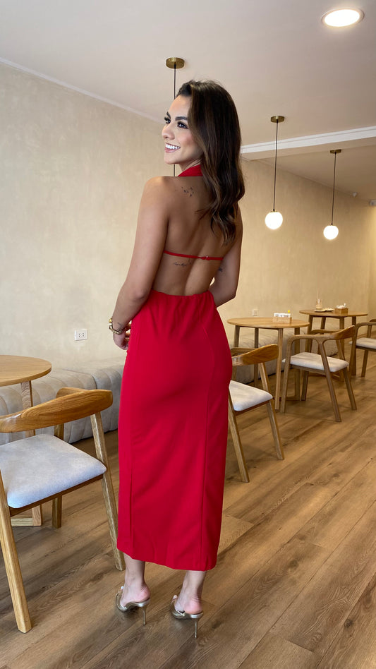 Vestido largo con escotes